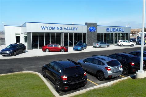 Wyoming valley subaru - Apr 28, 2023 · Subaru of Wyoming Valley 4.9 (519 reviews) 1470 PA-315 Wilkes-Barre, PA 18702. Visit Subaru of Wyoming Valley. Sales hours: 9:00am to 8:00pm: Service hours: 7:30am to 5:00pm: View all hours. 